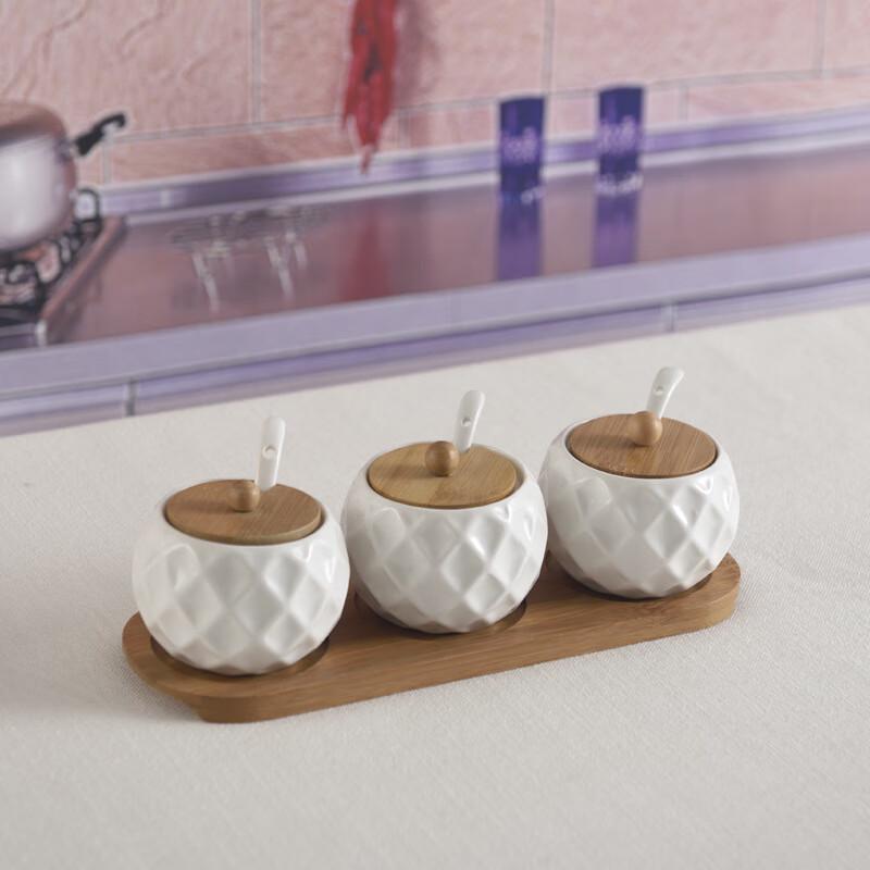 Qianxing Diamond Ceramic Seasoning Jar & Bottle Set