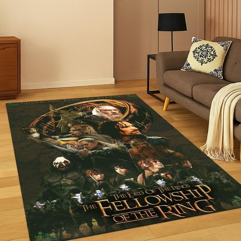 Movie L-Lord of The Rings H-Hobbit Carpet Rug for Bedroom Living Room Sofa Playroom Doormat Home Decor,Kid Area Rug Non-slip