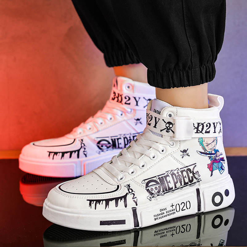 High-top shoes animation primary and secondary school students board shoes cartoon casual shoes