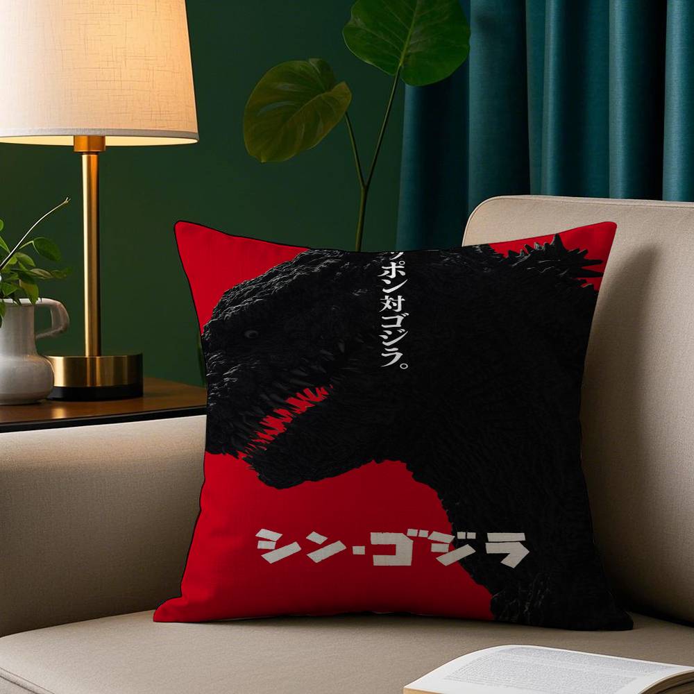 

Cool G-GodzillaS Pillow Case Plush Fabric Soft Pillowcase Double Sided Print Sofa Cushion Cover Throw 12x12Inch