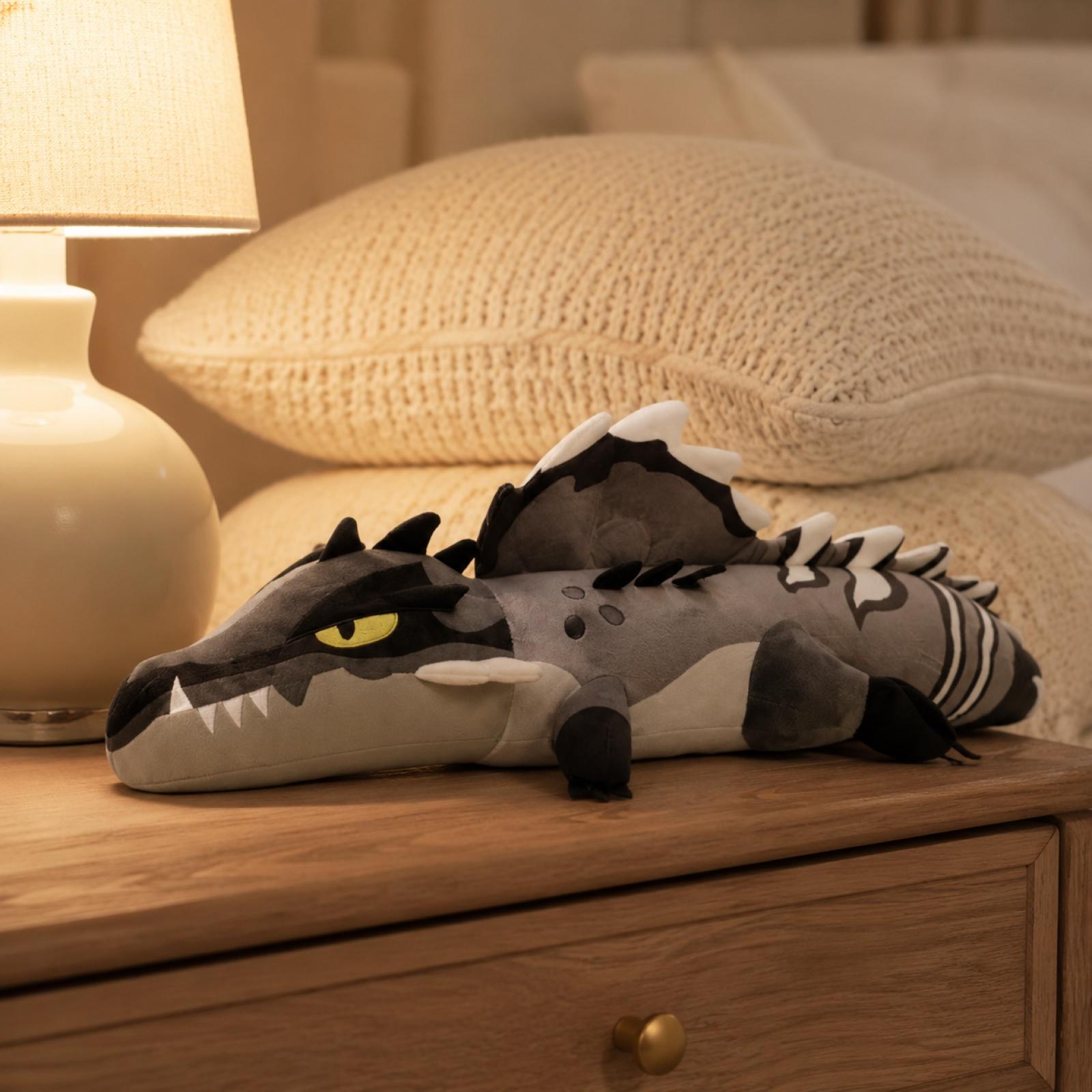 

Plush Crocodile Soft Stuffed Animal Toy Lightning Theme Cute Cartoon Style Soft Plush Doll for Kids and Collectors One Size