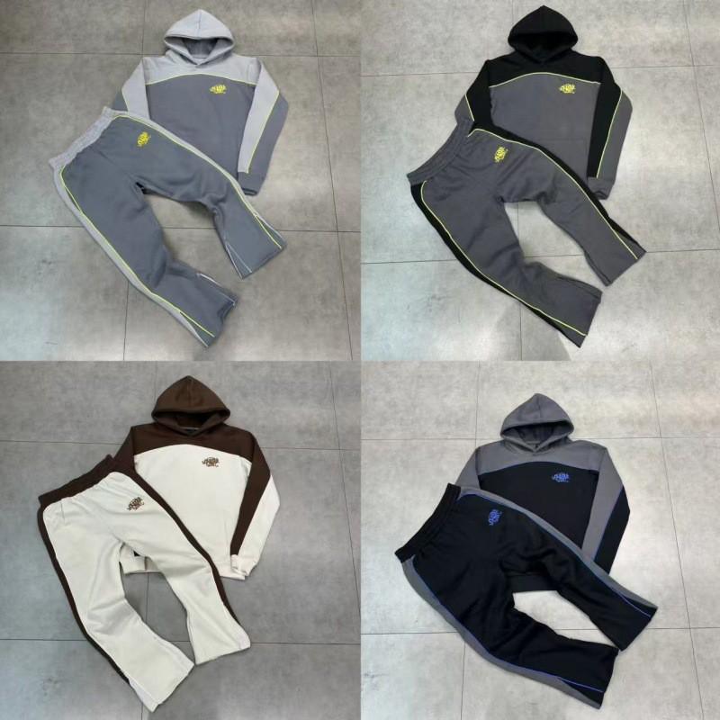 Drill Syna World Mens Hooded Sweatshirt Jogger Set Embroidered Streetwear