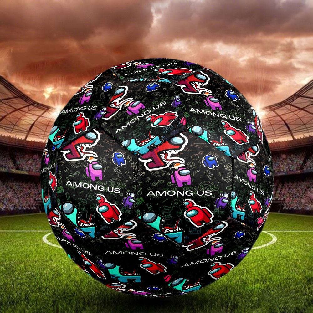 Among Us Print Size 5 Soccer Ball, Standard Match Football for Sports Game and Team Practice, Ideal Gift for Soccer Fans