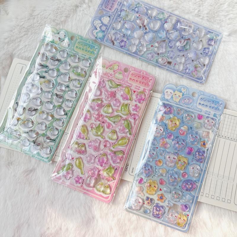 New Crystal Decorative Stickers - Cute Animals Suitable For Diy Magazine And Phone Case Animeworlds Store