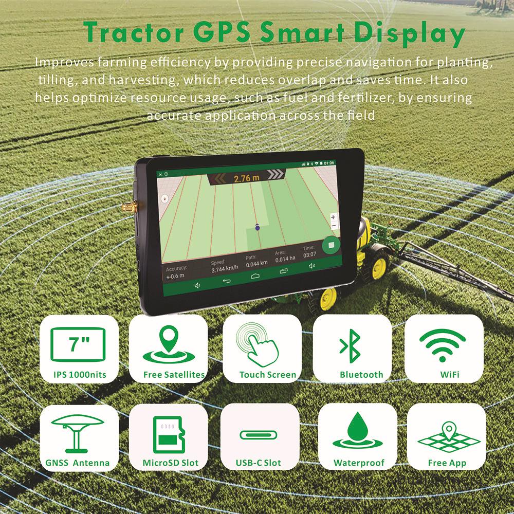 7" Portable GNSS Antenna for Tractor Harvester Navigation
