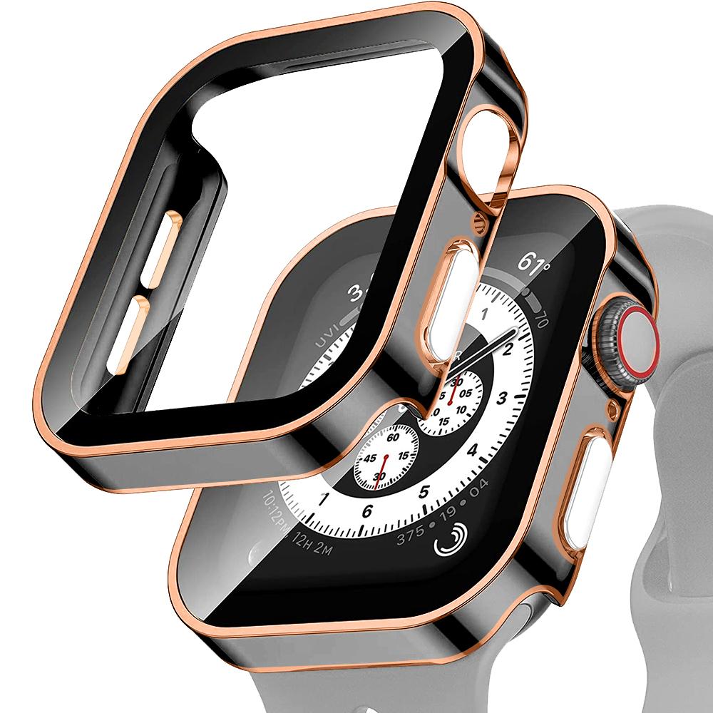 Waterproof Case for Apple Watch 7 8 45mm 41mm 44mm 40mm Screen Protector Cover Straight Edge Bumper iWatch 4 5 SE 6 Accessories