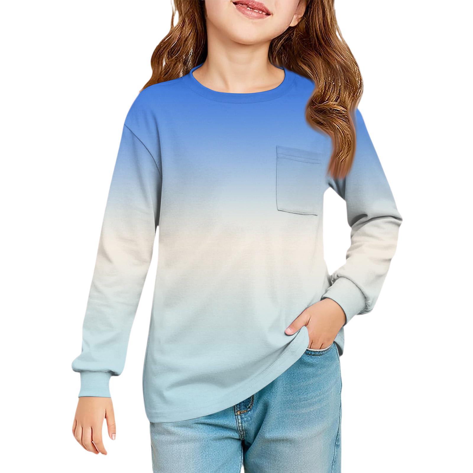 

Блузка для девочек с длинным рукавом - Туника с мягкой талией и круглым вырезом 140