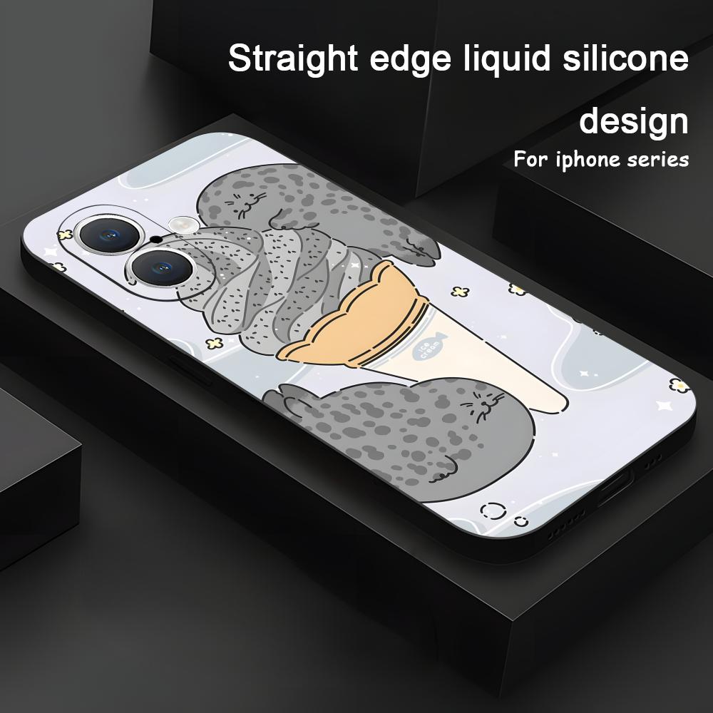 Popular Seal Design Fashion Phone Case For iPhone 17 16 15 14 13 12 11 X XR XS 8 Plus Mini Pro Max Soft Black Shockproof Cover