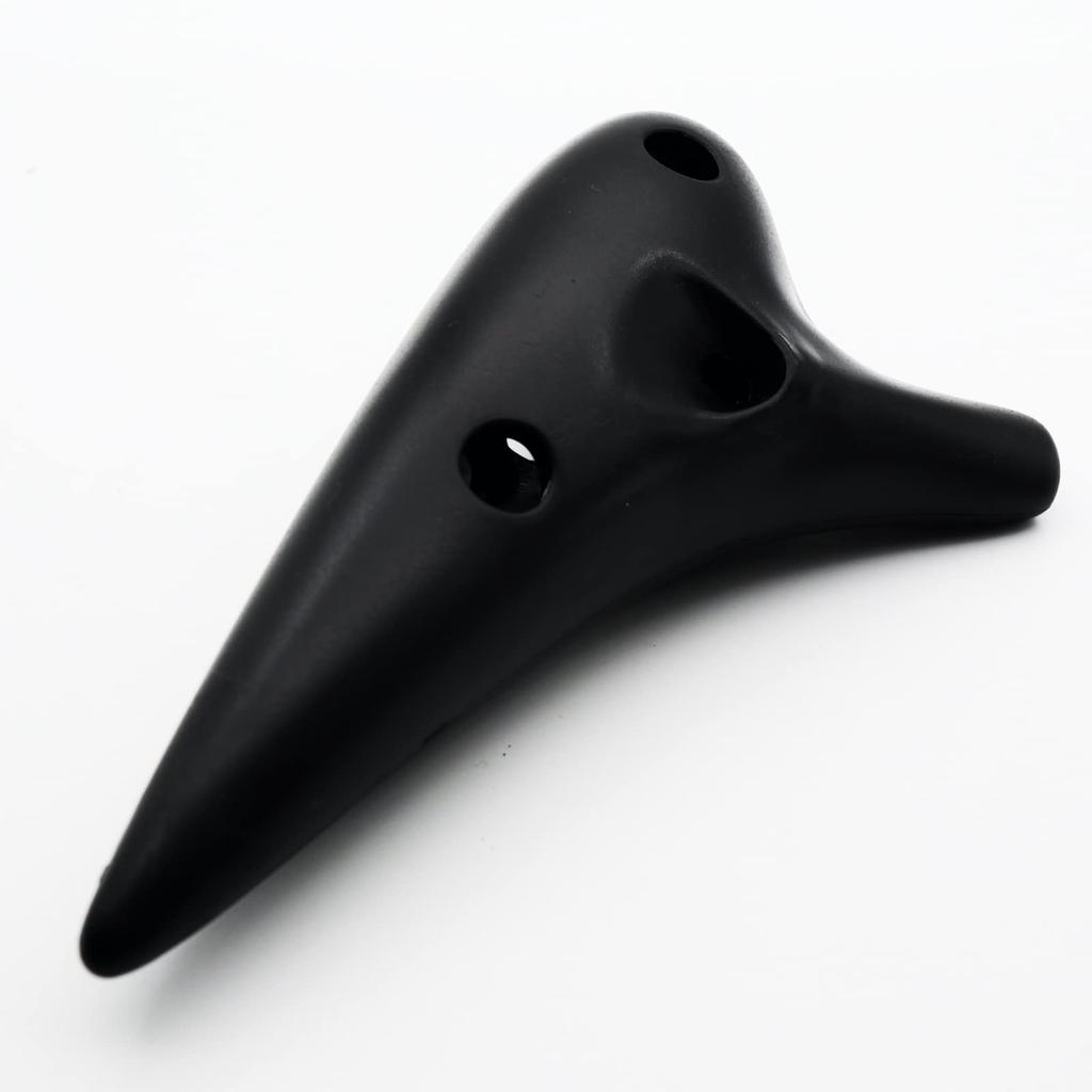 Aestivate Plastic Alto C Plastic AC Ocarina with Brass Pipe Ocarina, 12-Hole Key, (Black)