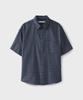 Beulaendideu Wrinkle Check Half Shirt [Navy]