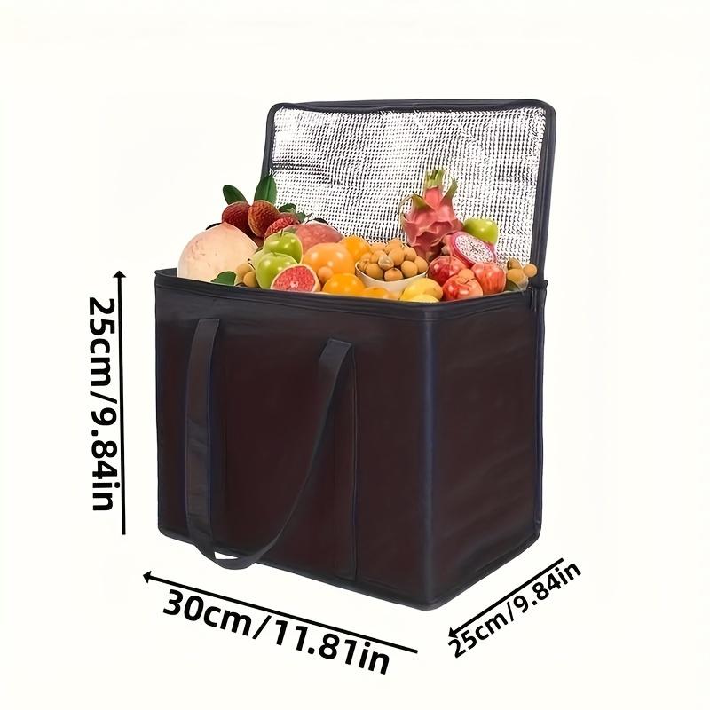 1Pc, Thickened Large-Capacity Outdoor Picnic Bag, Lunch Insulation Bag, Foldable, Keeps Food Cold and Fresh, Car Food Insulation Box, Outdoor чёрный