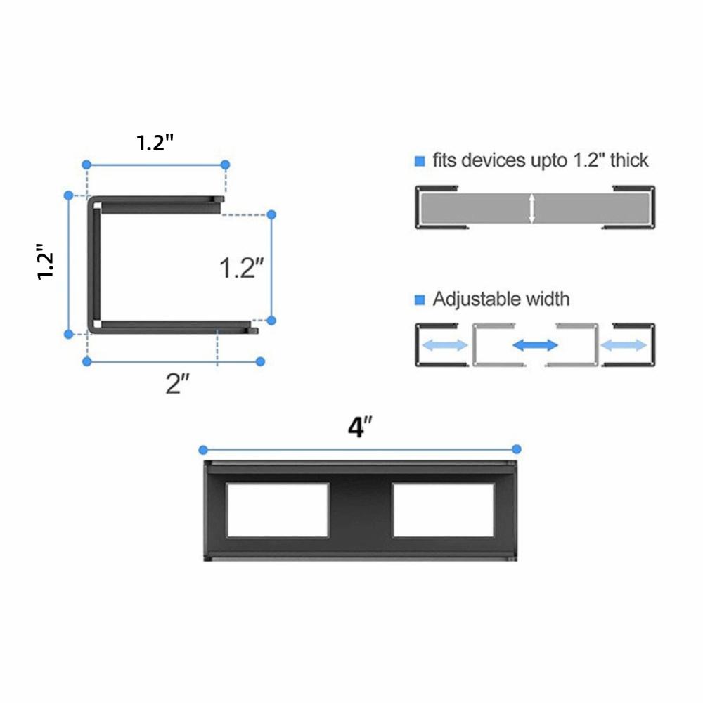 3pcs Black Under Desk Shelf Space Saving Under Desk Device Holder Laptop Mount  Desks Organization
