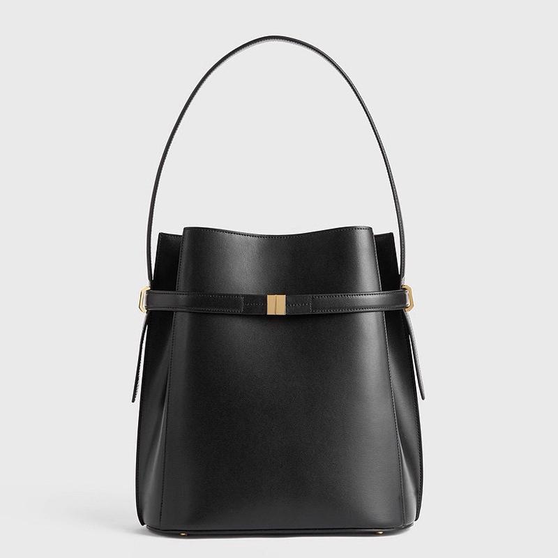 Новая вместительная однолямочная кожаная сумка-ведро, легкая роскошь, премиум, простая и нишевая, летняя сумка через плечо с широким ремнем