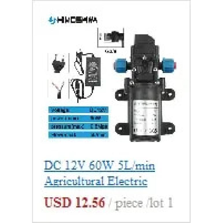 DC 12V 130PSI 6L/Min Water High Pressure Diaphragm Self Priming Pump 70W 72W with EU plug power supply 6A pipe 1/2