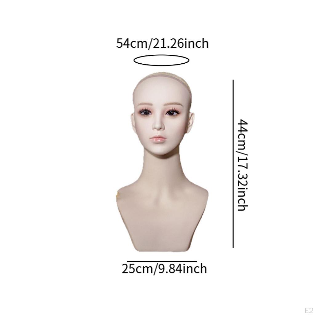Weiblicher Schaufensterpuppenkopf, Ausstellungsständer, Huthalter, Realistischer Mannequinkopf mit Make-up für