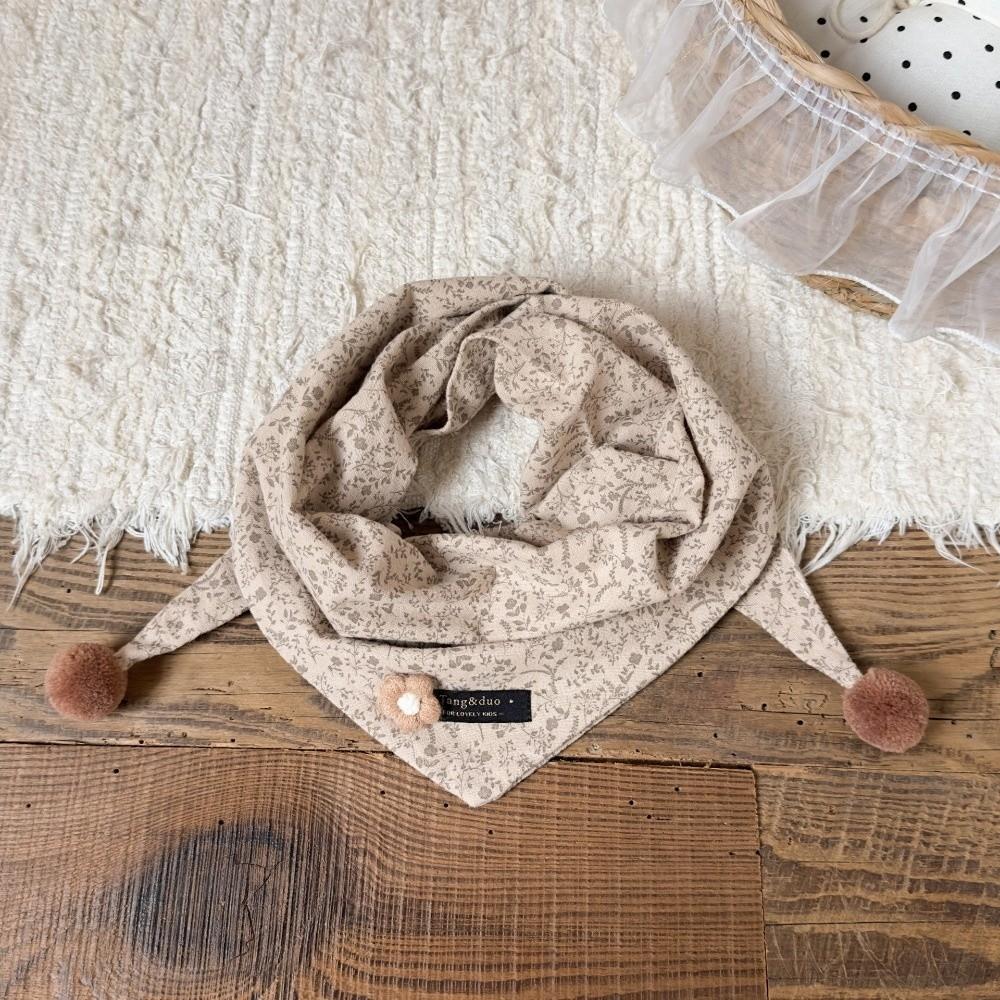 Soft Skin-Friendly Neck Warmer Double Pom Pom Neckscarf Adorable Kid Triangle Scarf Daily
