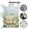 DIY Frameless Pearl Painting Kit Duck Family Eggs 3D Shiny Bead Art Canvas Relaxing Creative Craft for Home Wall Decor Gift