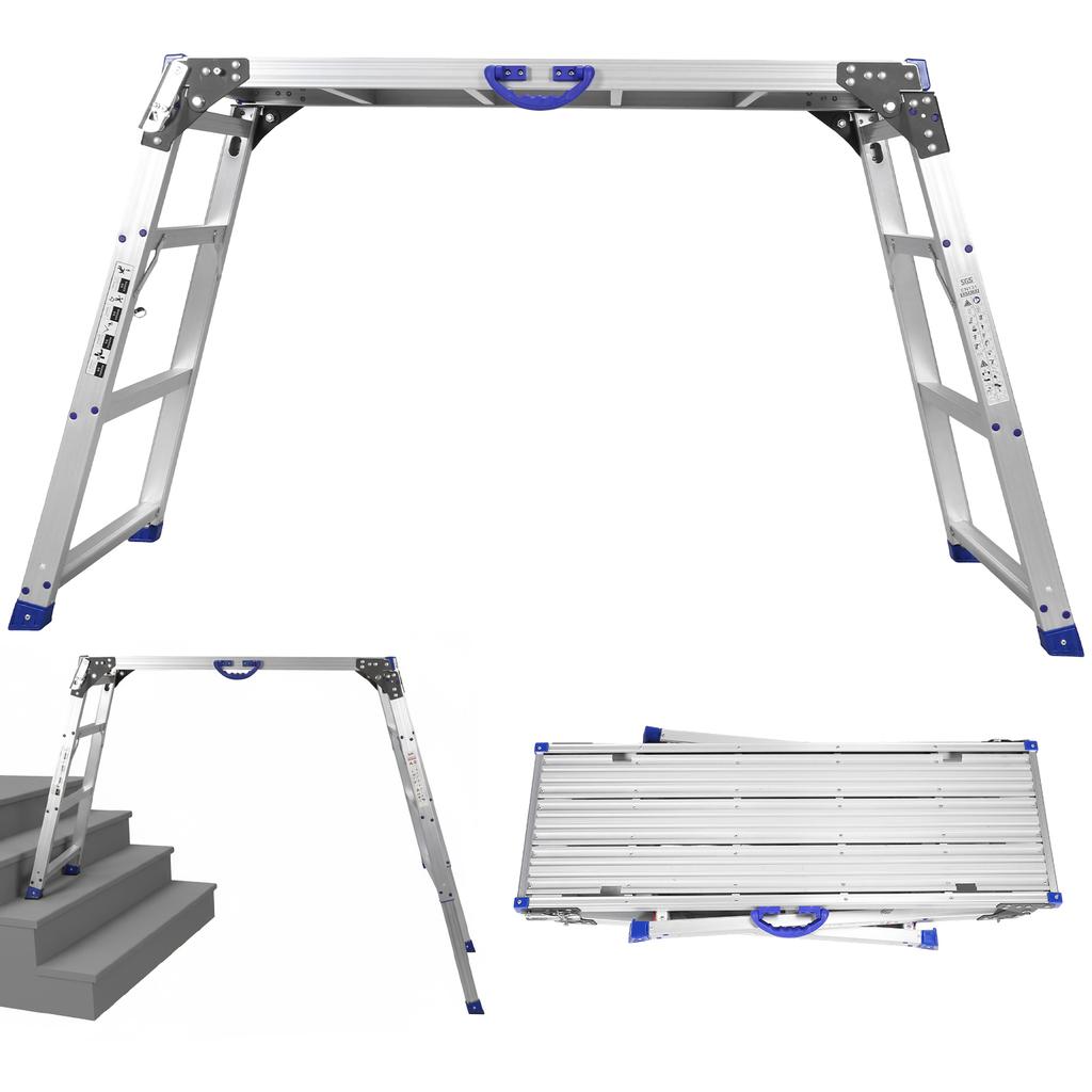 Adjustable Work Platform 50 Gear Multifunctional Telescopic Platform 330 Lbs Capacity for Car Washing Window Cleaning