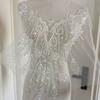 European Style Beaded Sequins Lace Patch White Wedding Dress Applique  Wedding Dress