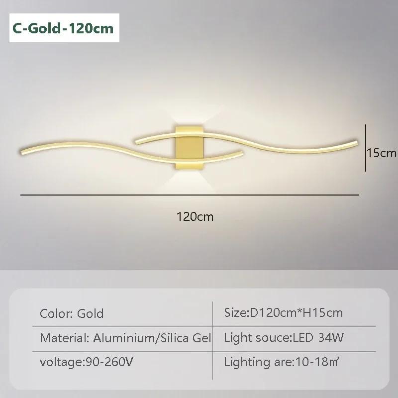 Moderne LED-Wandleuchte 100/120CM Langer Streifen Wandleuchte Wohnzimmer Schlafzimmer Nachttisch Bar Heimdekoration Fernbedienung LED Lustre