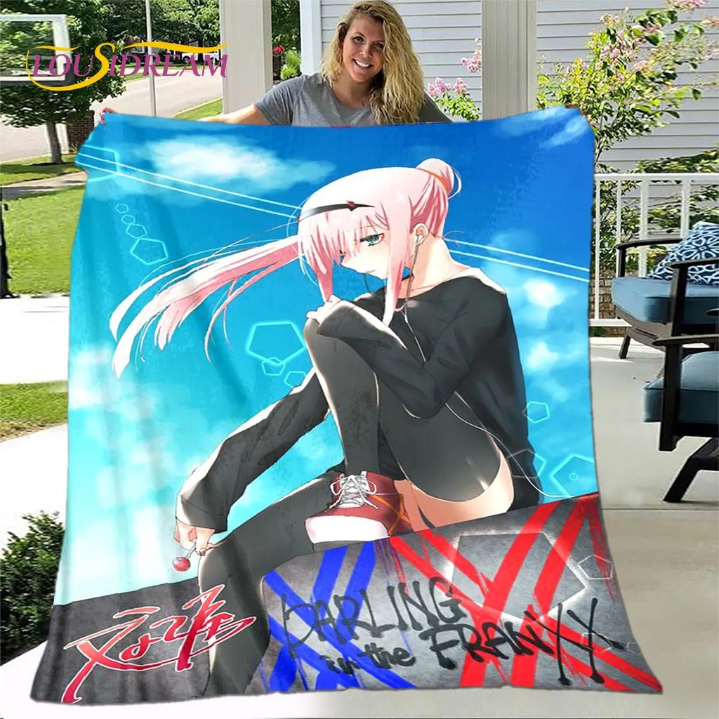 Zero Two DARLING In The FRANXX  Soft Plush Blanket,Flannel Blanket Throw Blanket for Living Room Bedroom Bed Sofa Picnic Cover