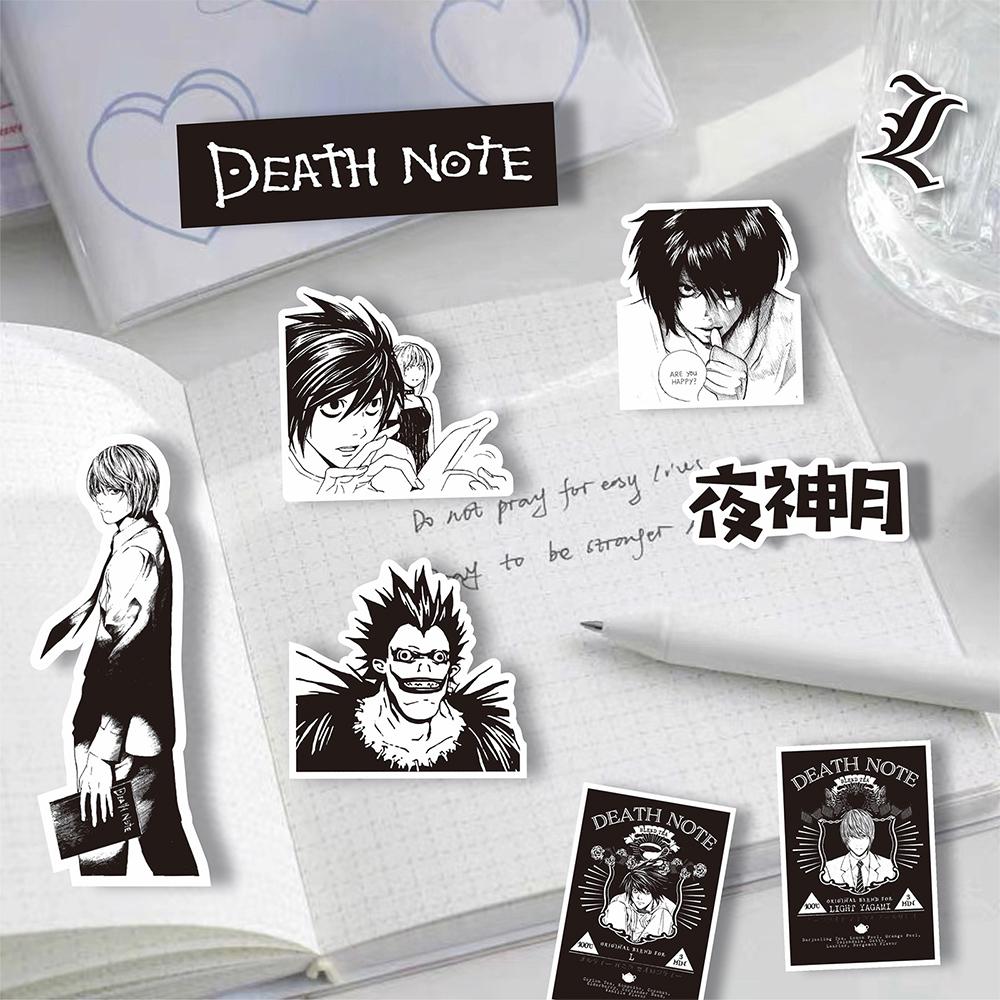 103065Pcs Death Note Black White Anime Stickers Classic Cool Manga Decals Decoration Diy Notebook Phone Laptop Cartoon Sticker