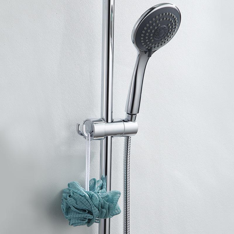 Tool-Free Non-Drilling Shower Rod with Hook Slider and Center Insert for Handheld Shower