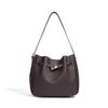 Bucket bag, early spring leather commuter bag, Kelly bag, mother bag, retro shoulder oblique span bag, leisure bag.