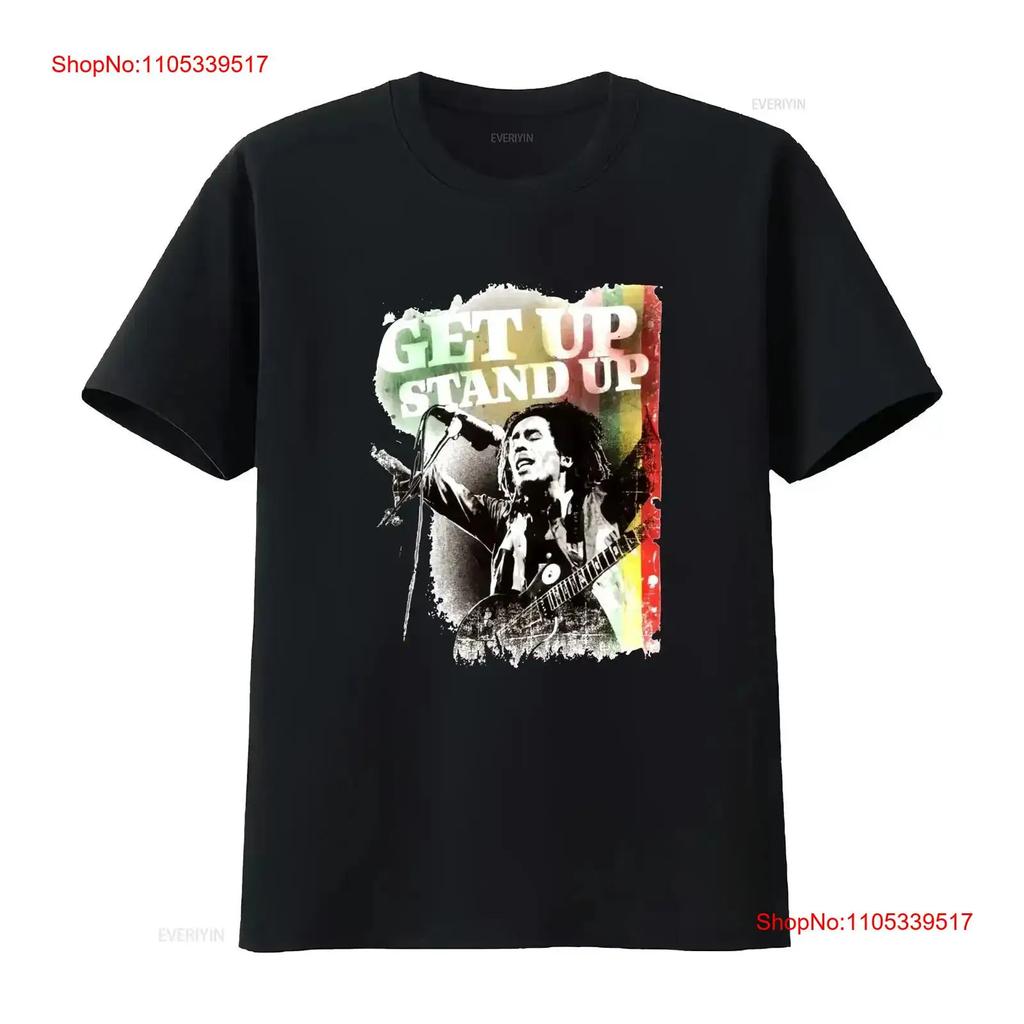 Bob Marley Get Up Stand T Shirt Vintage Washed For Everyday Wear Versatile Casual Streetwear V