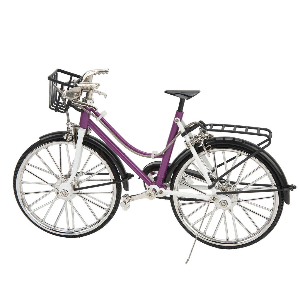 Ornamente Mini Bicicletă Mov Material Aliaj Stil Antich Model Bicicletă Jucărie Pentru Colecție Acasă Birou