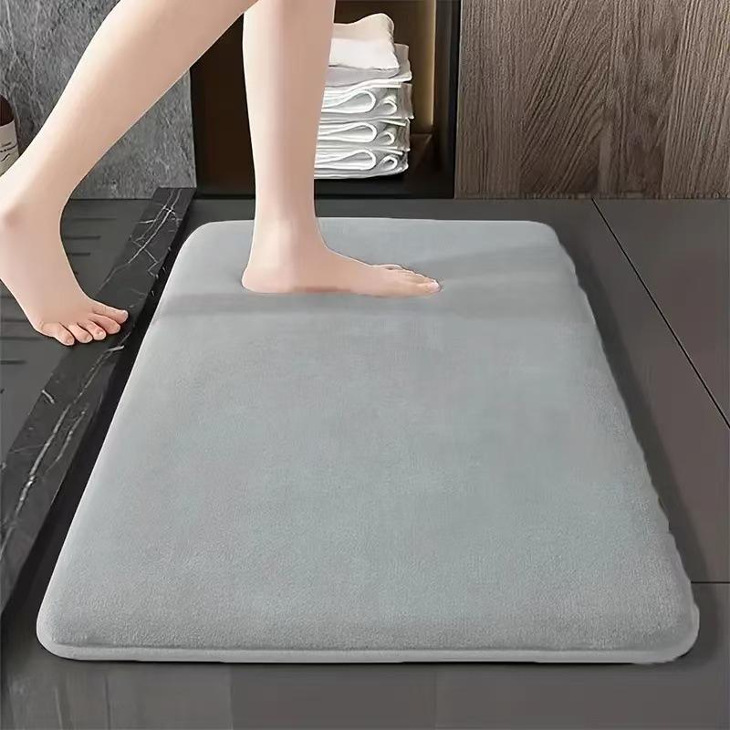 Temu Solid Color Non-Slip Absorbent Bathroom and Toilet Entrance Mat