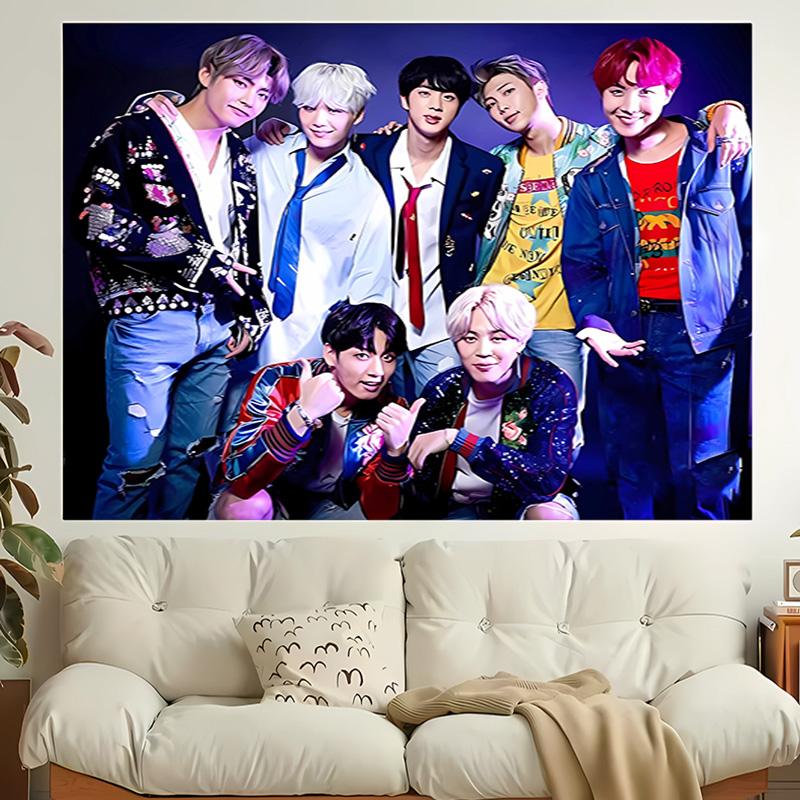 1pc Kpop BTS1 Tapestry, Living Room, Bedroom, Office, Party Decor, Ideal Festive Gift