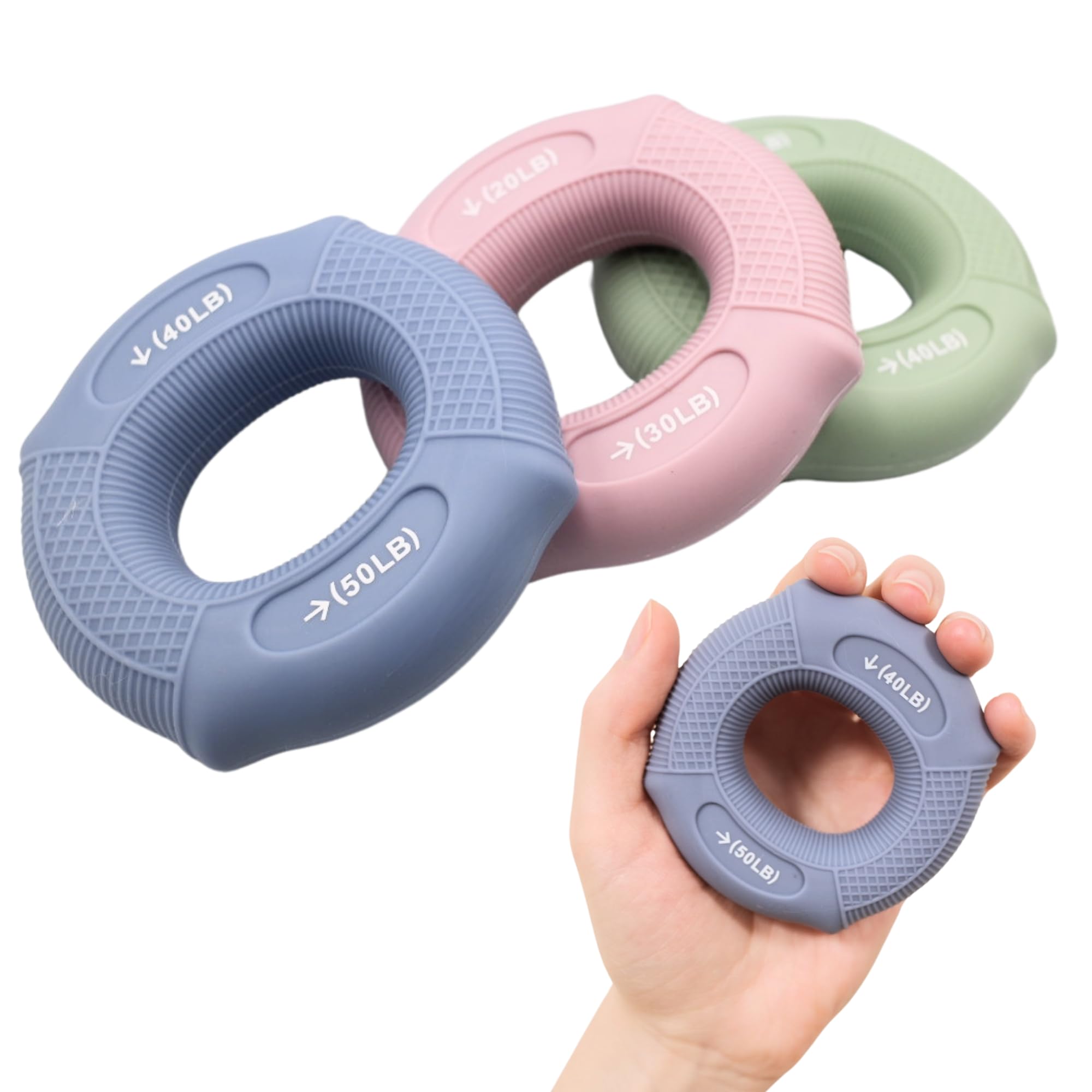 Grip Strength Increaser Gripper, Donut Shape, Hand Grip, Adjustable Strength,