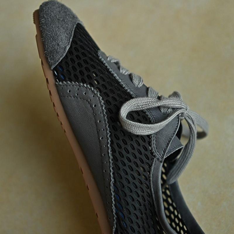 

Fashion Women s Breathable Mesh Mesh Flat Shoes New Summer Round Toe Deep Mouth Front Lace-Up Soft Slip Anti-Sport Sneakers 35