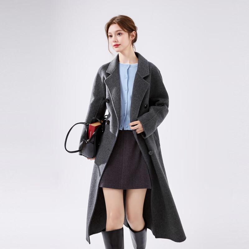 

Qiusbiyiren Women s Elegant Double-Sided Wool Coat XL