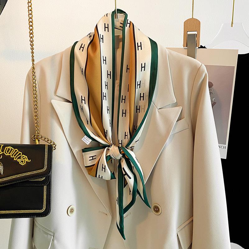 

Тонкий и узкий длинный шелковый шарф, женский летний декоративный костюм, шарф, повязка на голову, шарф с лентой 150*15