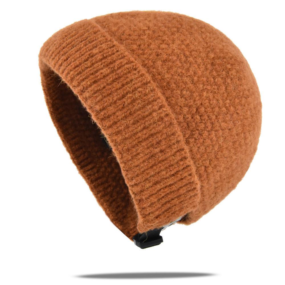 Knitted With Hat Stretch Adjusting Cotton Material Hat Dome Warm Hat Fashion