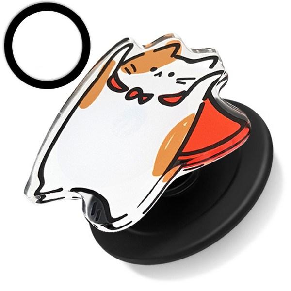 

Dream MagSafe Акриловый магнитный съемный держатель для мобильного телефона Smart Talk, 1 Super Cat, [черный корпус + металлическое кольцо]