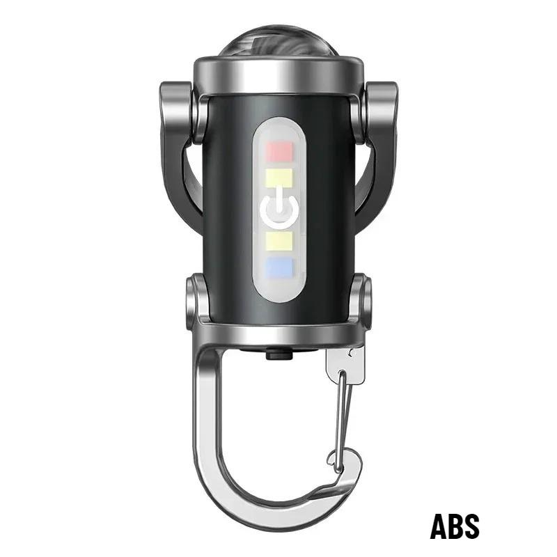 Ultra Bright Keychain Flashlight USB Type-C Charging 6 Modes Mini COB Work Light Waterproof Outdoor Emergency Tool