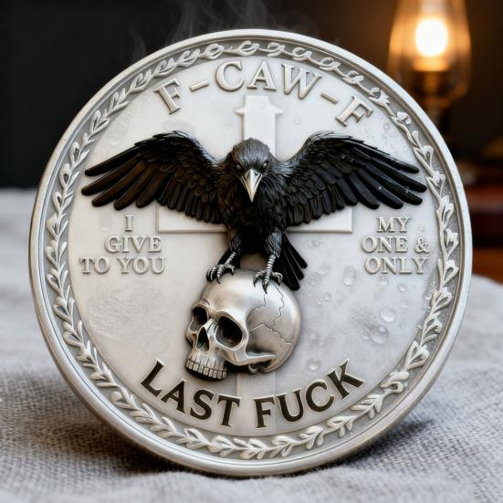 1/2/3Pcs Raven Skull Souvenir Coin Double-Sided Attitude Crow Challenge Coin Token of Freedom Humor