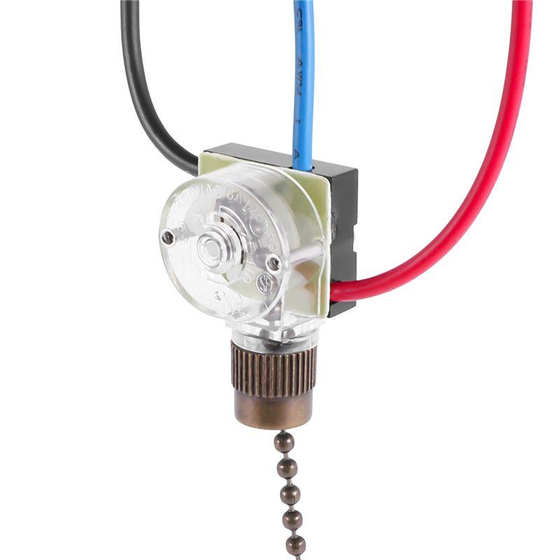 AEE4-3Pack Ceiling Fan Light Switch ZE-110 Fan Switch 3 Way Speed Fan Switch Ceiling Pull Chain Switch Replacement