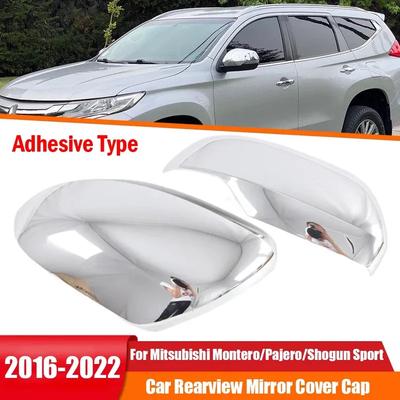 For Mitsubishi Montero Pajero Sport 2016- 2x Car Sticker Rearview Side Mirror Cover Wing Cap Exterior Case Trim Accessories