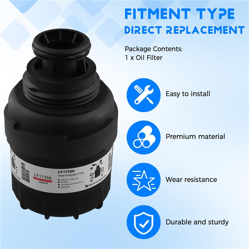 LF17356 Oil Filter For Cummins 5266016 ISF 2.8L For Foton Tunland 4X4 QSF 2.8L Engine Fuel Water Separation Filter