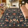 Alfombras Alfombra con Estampado de Flora y Fauna Estilo Pastoral Americano para Decoración de Sala de Estar Dormitorio Hogar Alfombras Antideslizantes de Área Grande Felpudo