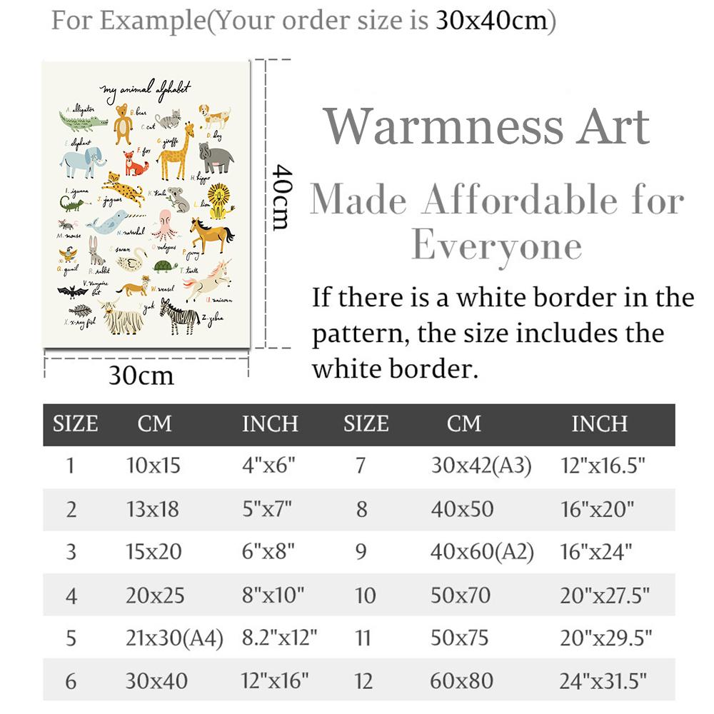 Mythical Magical Alphabet Wall Art Canvas Painting Educational Animal Chart  Posters And Prints Wall Pictures For Nursery Decor