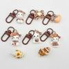 Hello Kitty Leopard Print Resin Keychain: Cute Cat Backpack Charm