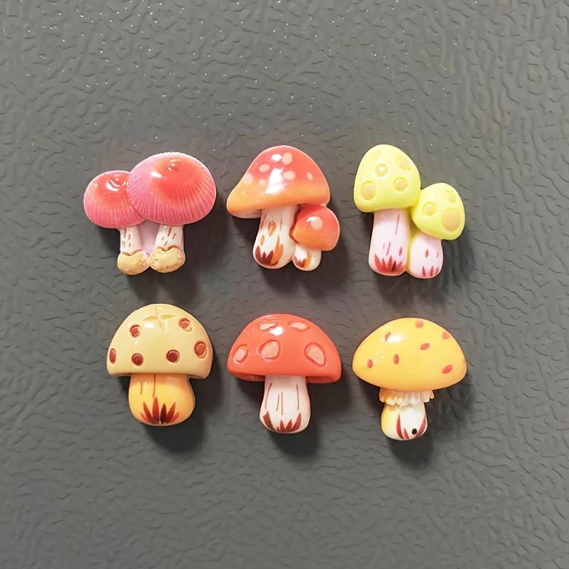 

6pcs Cute colorful mushrooms Fridge Magnet Photo Wall message board Bulletin board decoration Magnetic stickers Home Decor Gift