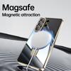 Magnetic Ring Stand Plating Case For Samsung Galaxy S26 Ultra S25 Edge S24 FE Plus Luxury Lens Protector Clear Back Shockproof Soft Silicone Cover
