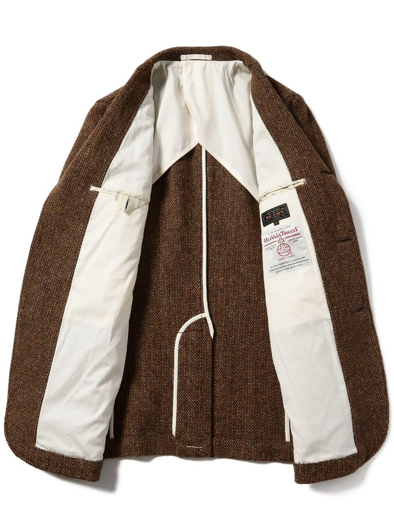 Beams Plus Harris Tweed 3B Size 38160111803 Jacket, Men's, LT.BROWN_HB, L,