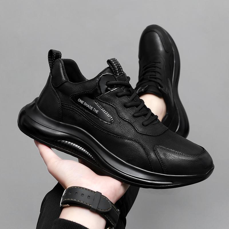 Fashion Casual Leather Shoes Men Outdoor Tennis Sneakers Lightweight Comfortable Lace Up Trainers Man Leisure Walk Treking Shoes